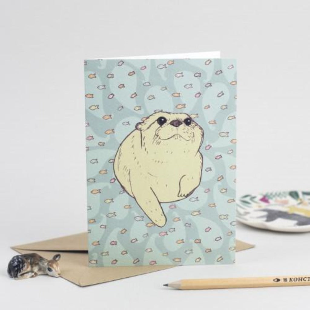 Otter Cow Greeting Card - Scottish Draws Braw Wee Emporium