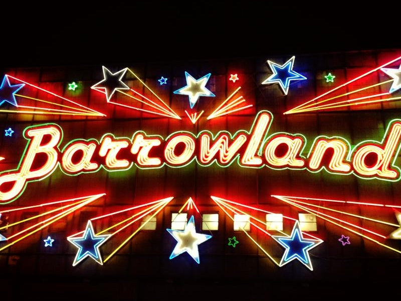 Barrowland Sign at night lit up. 