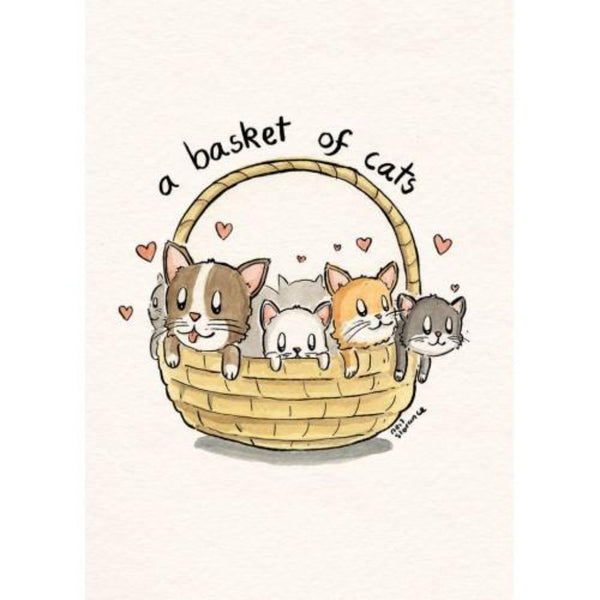 A Basket of Cats Greetings Card - Neil Slorance Braw Wee Emporium