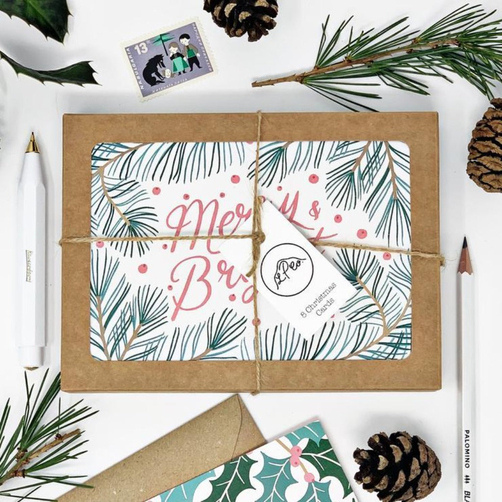 Merry & Bright Christmas Card Pack- Lomond Paper Co Braw Wee Emporium