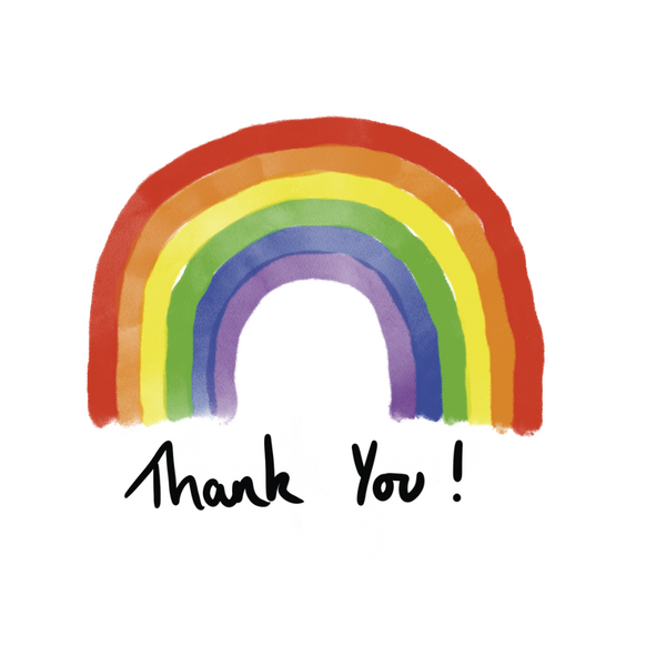 Rainbow Thank You Greeting Card - Braw Wee Emporium Braw Wee Emporium