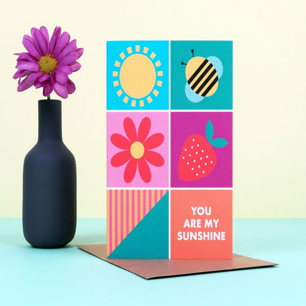 You are my Sunshine Colour Block Card - Kate & The Ink Braw Wee Emporium