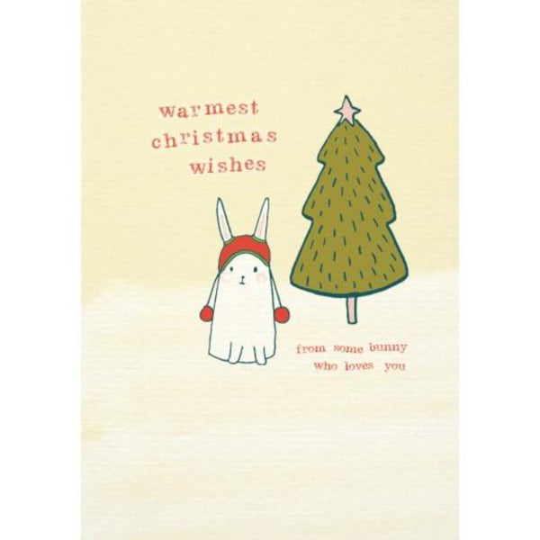 Warmest Christmas Wishes Bunny Christmas Card by Softly Spoken Braw Wee Emporium