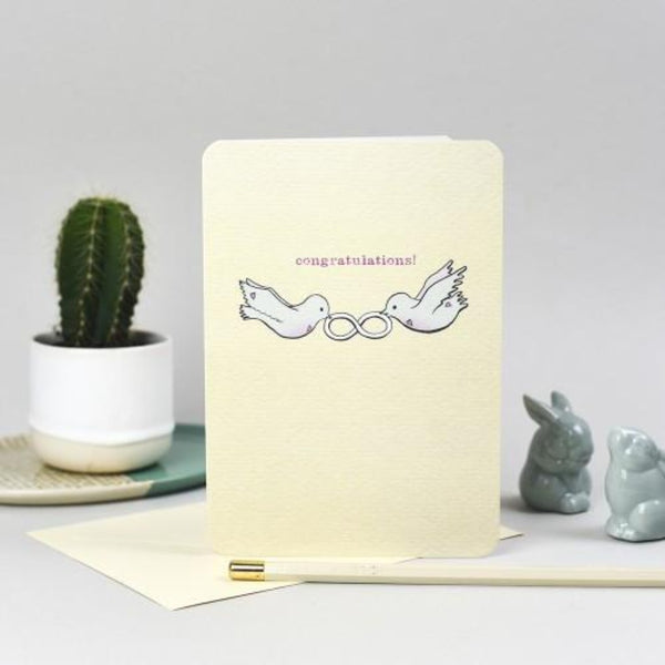 Congratulations Doves Greetings Card - Softly Spoken Braw Wee Emporium
