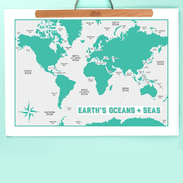 Earth's Oceans & Seas Print - Kate & The Ink Braw Wee Emporium