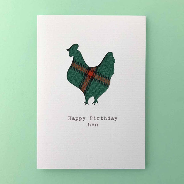 Happy Birthday Hen Handmade Greeting Card - Hiya Pal - Braw Wee Emporium Braw Wee Emporium