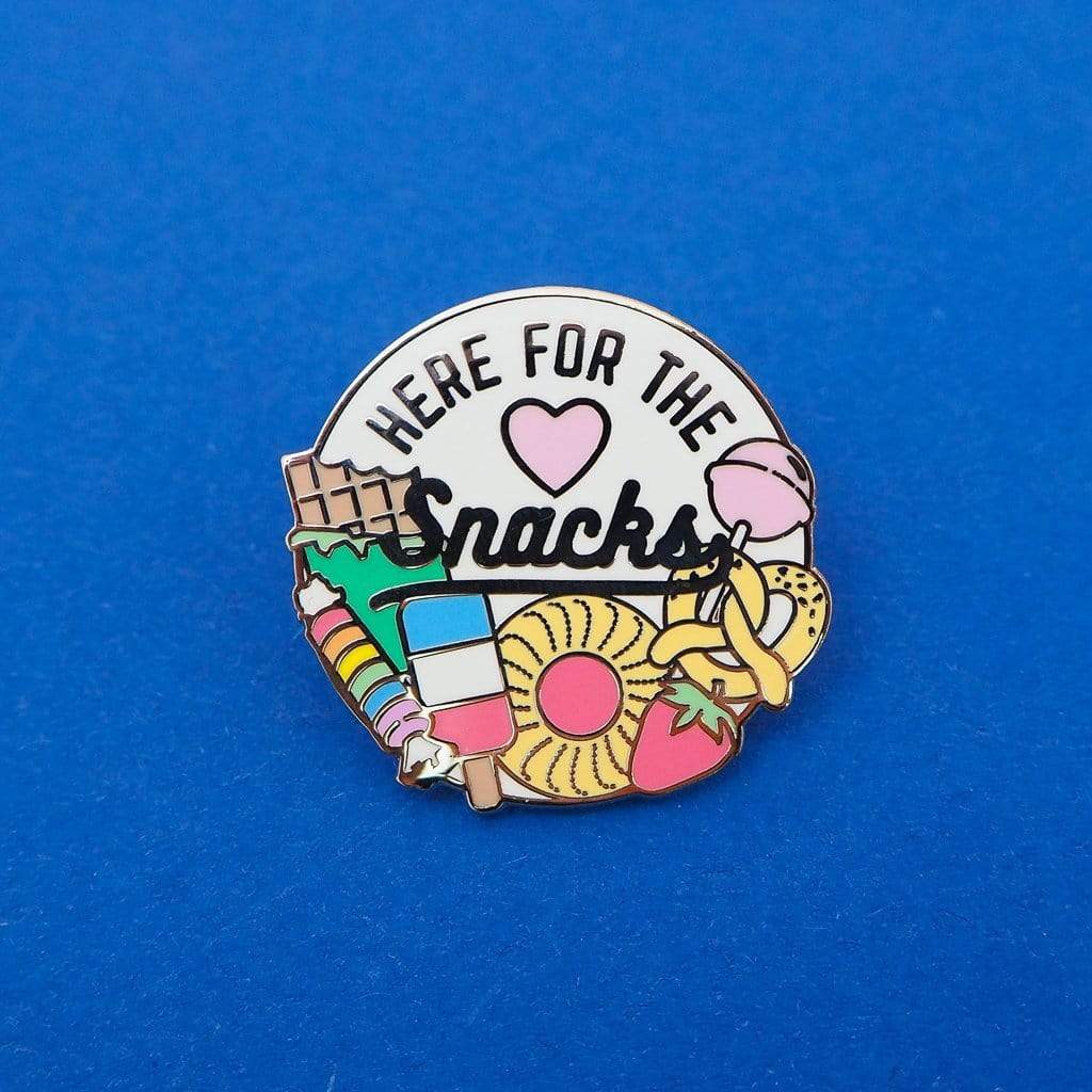 Here for the Snacks Enamel Pin - Hand Over Your Fairy Cakes Braw Wee Emporium