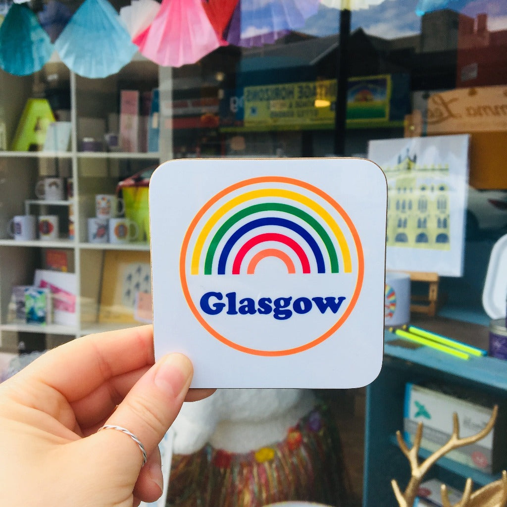 Rainbow Glasgow Coaster - Braw Wee Emporium Braw Wee Emporium