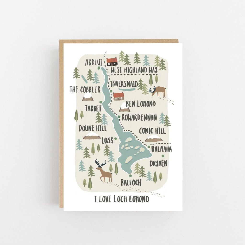 I Love Loch Lomond Greeting Card - Lomond Paper Co Braw Wee Emporium