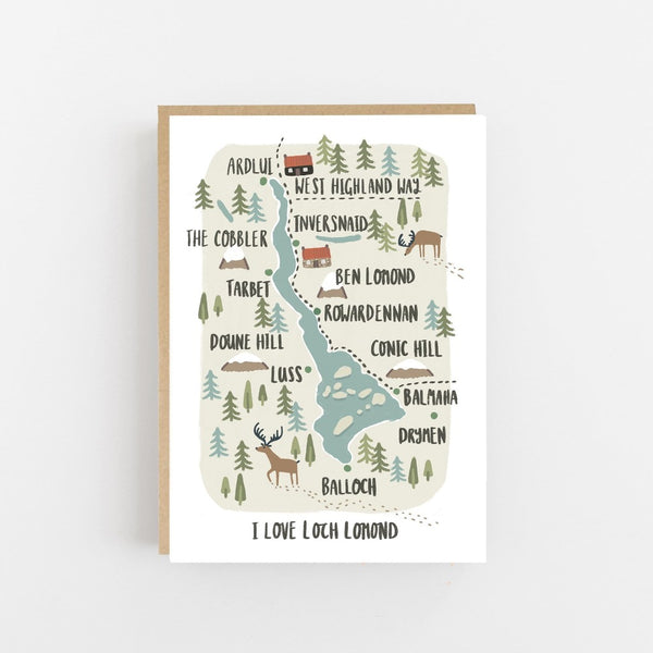 I Love Loch Lomond Greeting Card - Lomond Paper Co Braw Wee Emporium