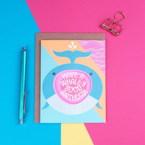 Shouting Whale Birthday Card - Kate & The Ink Braw Wee Emporium