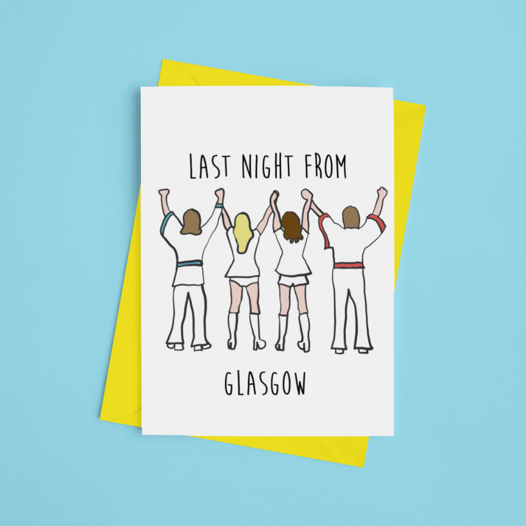 Last Night from Glasgow Greeting Card - Braw Wee Emporium Braw Wee Emporium