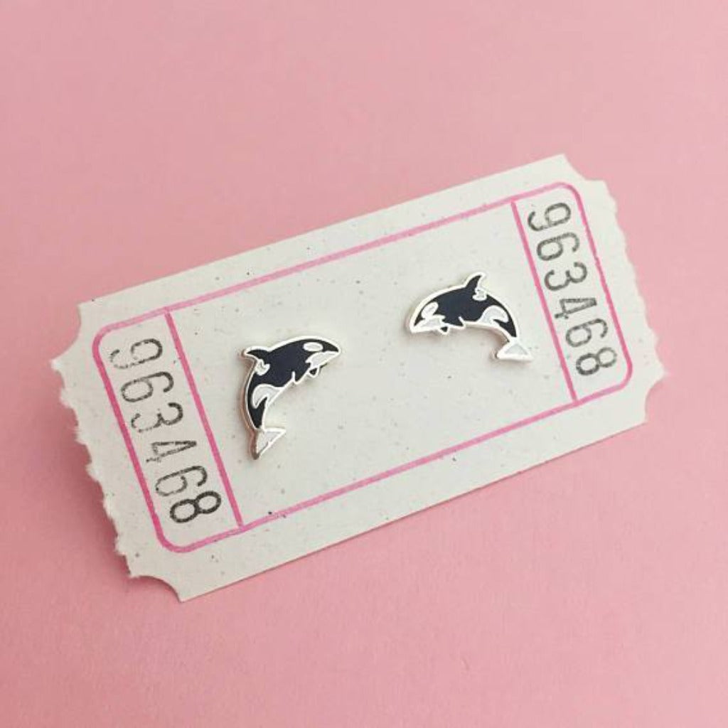 Orca Earrings - Hand over Your Fairy Cakes Braw Wee Emporium