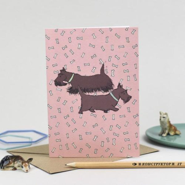 Scotty Dog Greetings Card - Laura Frame Braw Wee Emporium