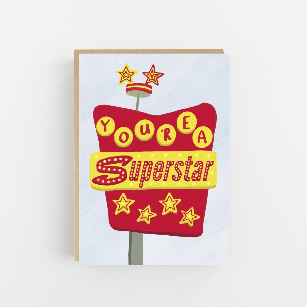 You're a Superstar Card Greeting Card - Lomond Paper Co Braw Wee Emporium
