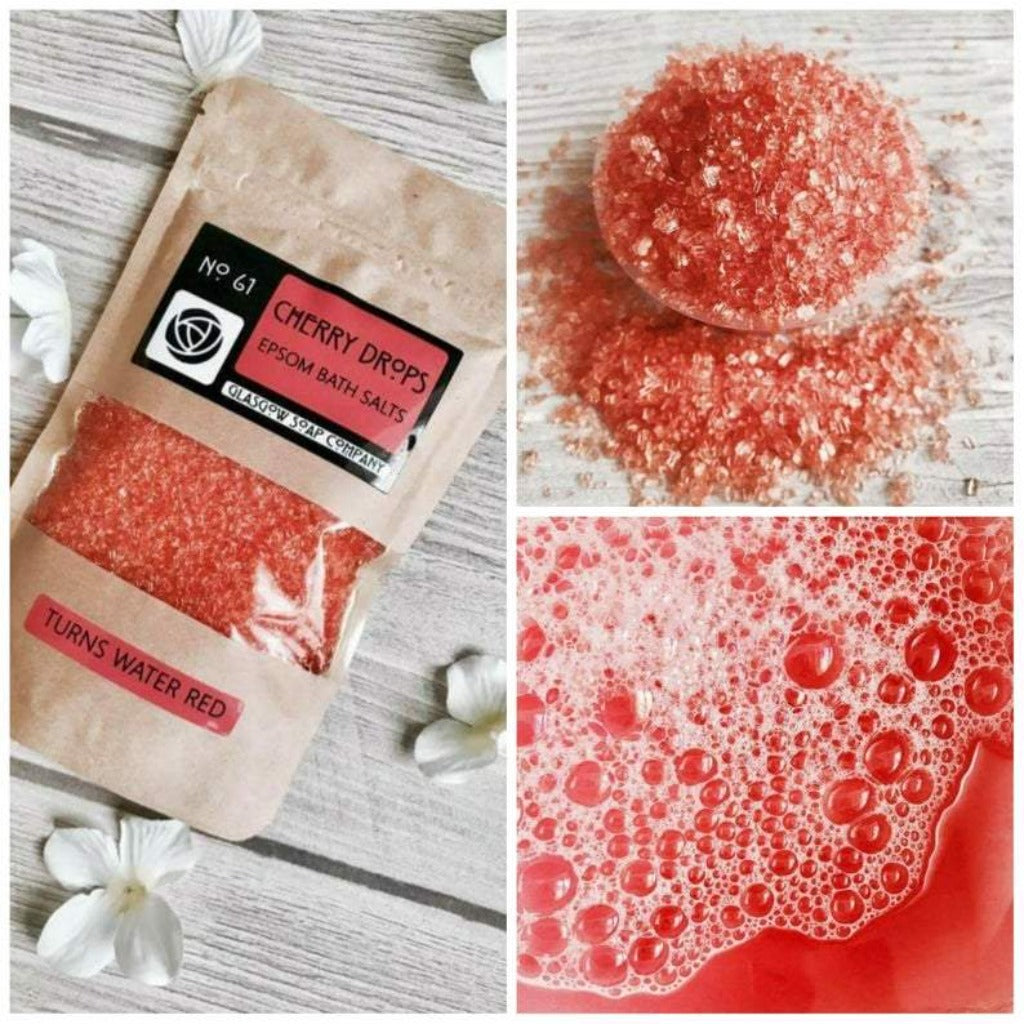 Cherry Drops Epsom Bath Salts - Glasgow Soap Company Braw Wee Emporium