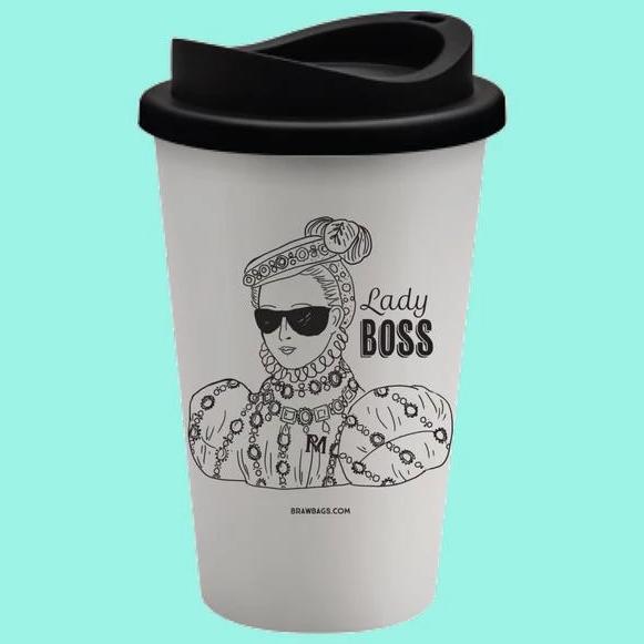 Lady Boss Reusable Coffee Mug - Braw Bags Braw Wee Emporium