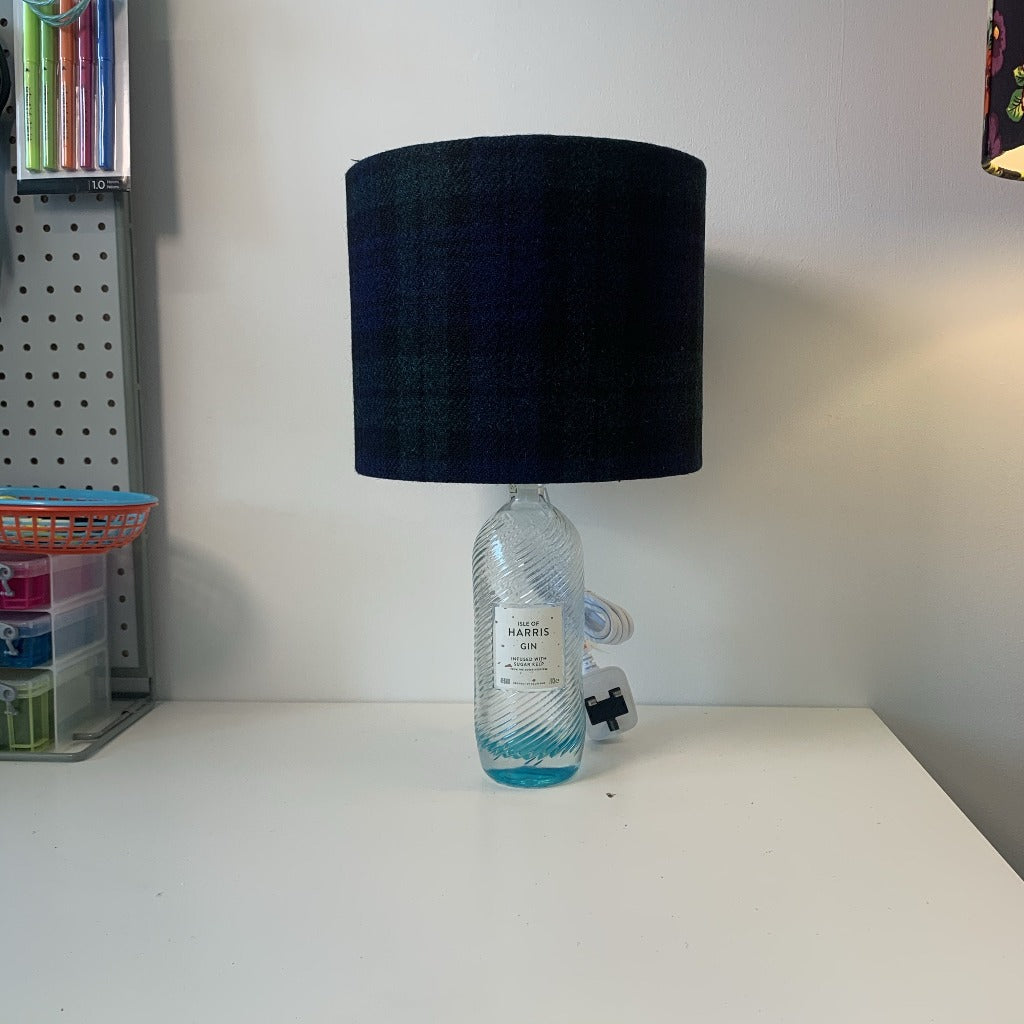 Black Watch Tartan Harris Gin Bottle Lamp - Braw Wee Emporium Braw Wee Emporium