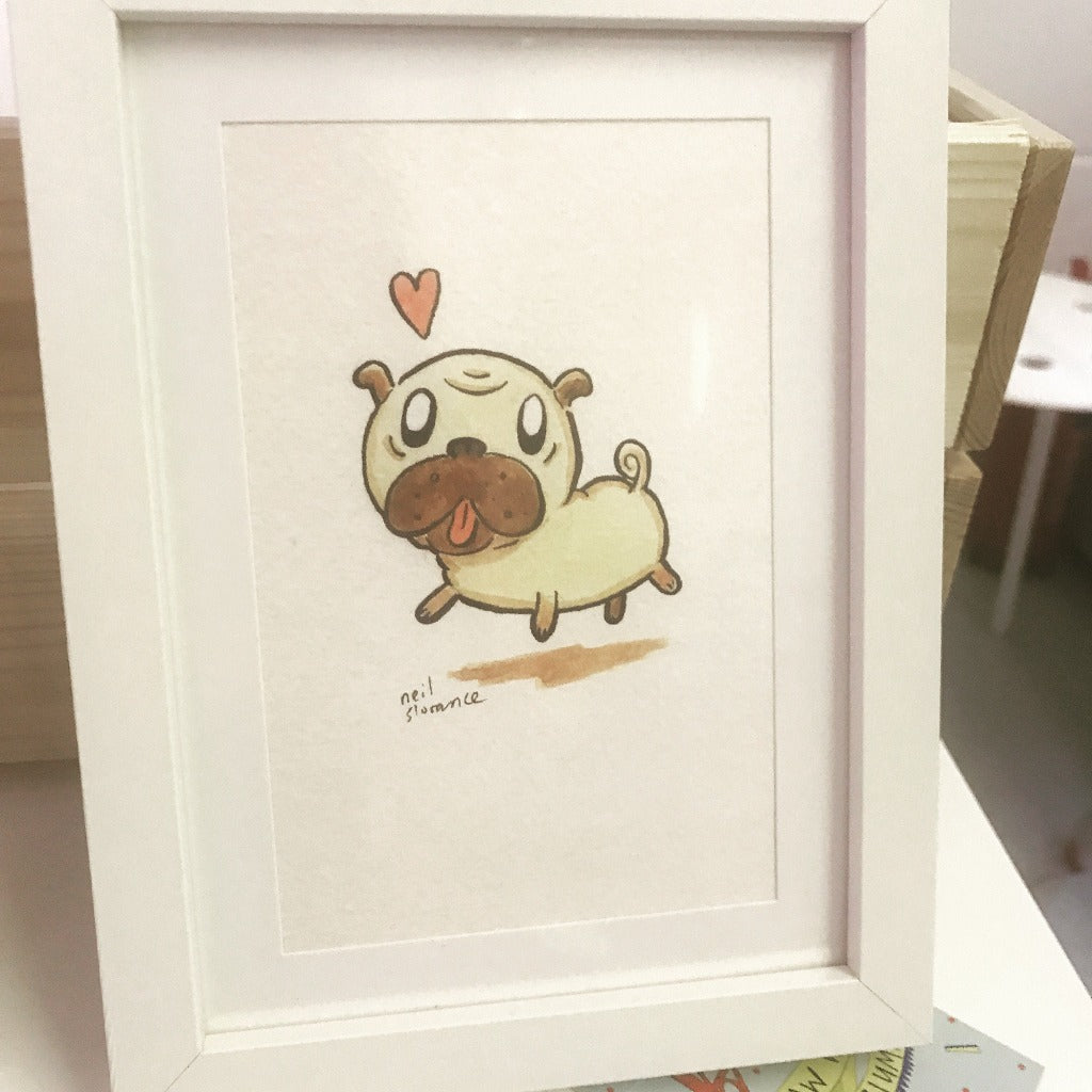 Framed Pug by Neil Slorance Braw Wee Emporium