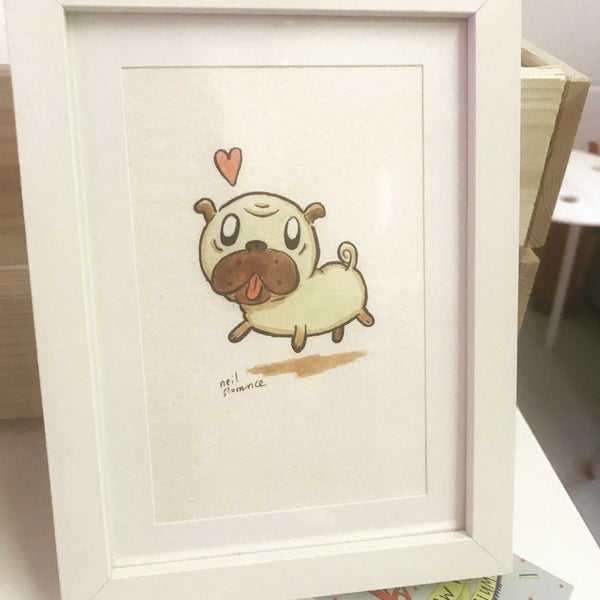 Framed Pug by Neil Slorance Braw Wee Emporium
