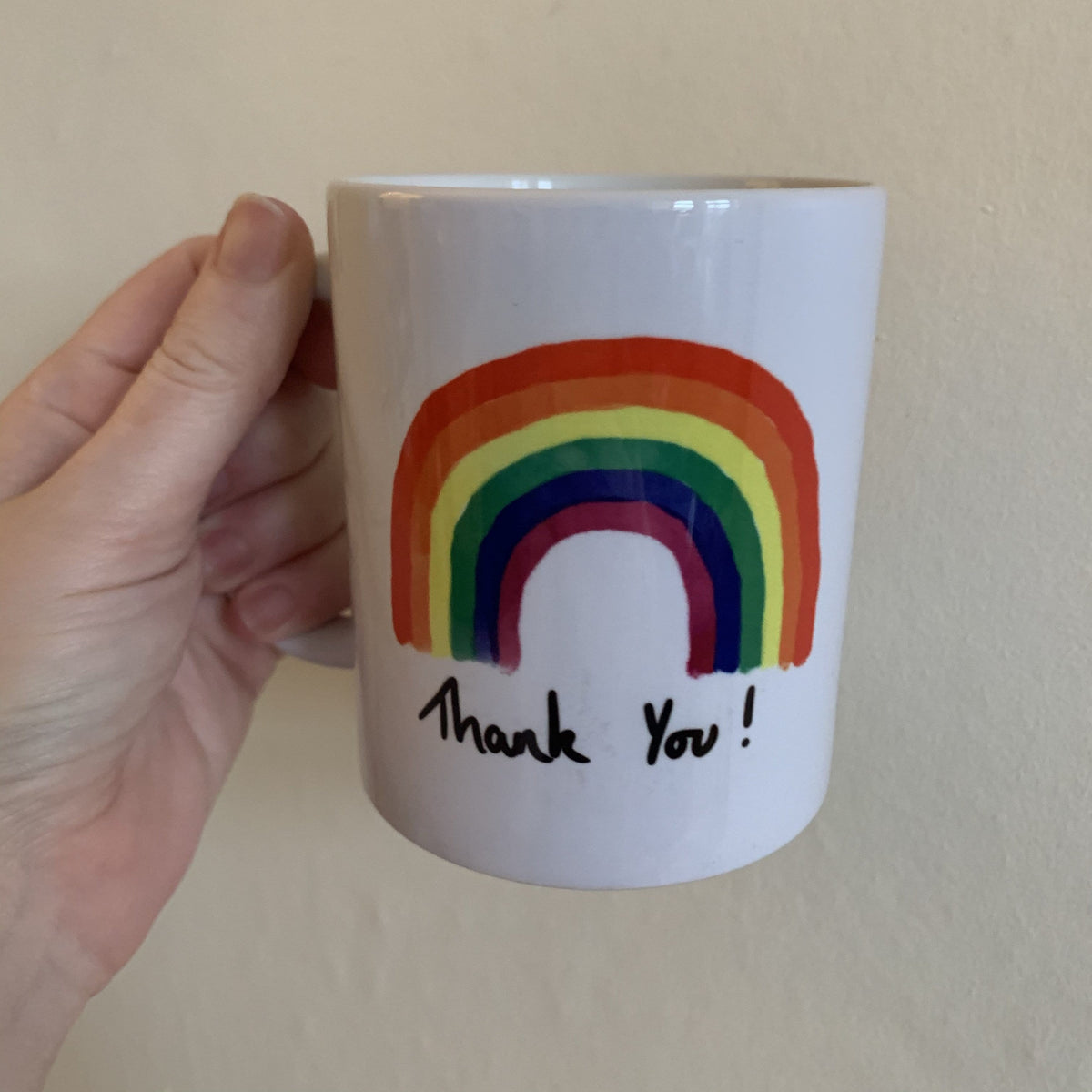 Say Yikes Mug - Trendy Rainbow Thank You Bag Style Coffee Mugs - Femfetti