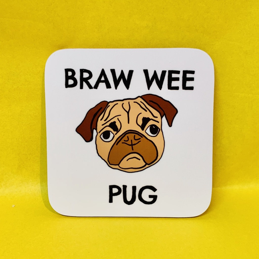 Braw Wee Pug Coaster - Braw Wee Emporium Braw Wee Emporium