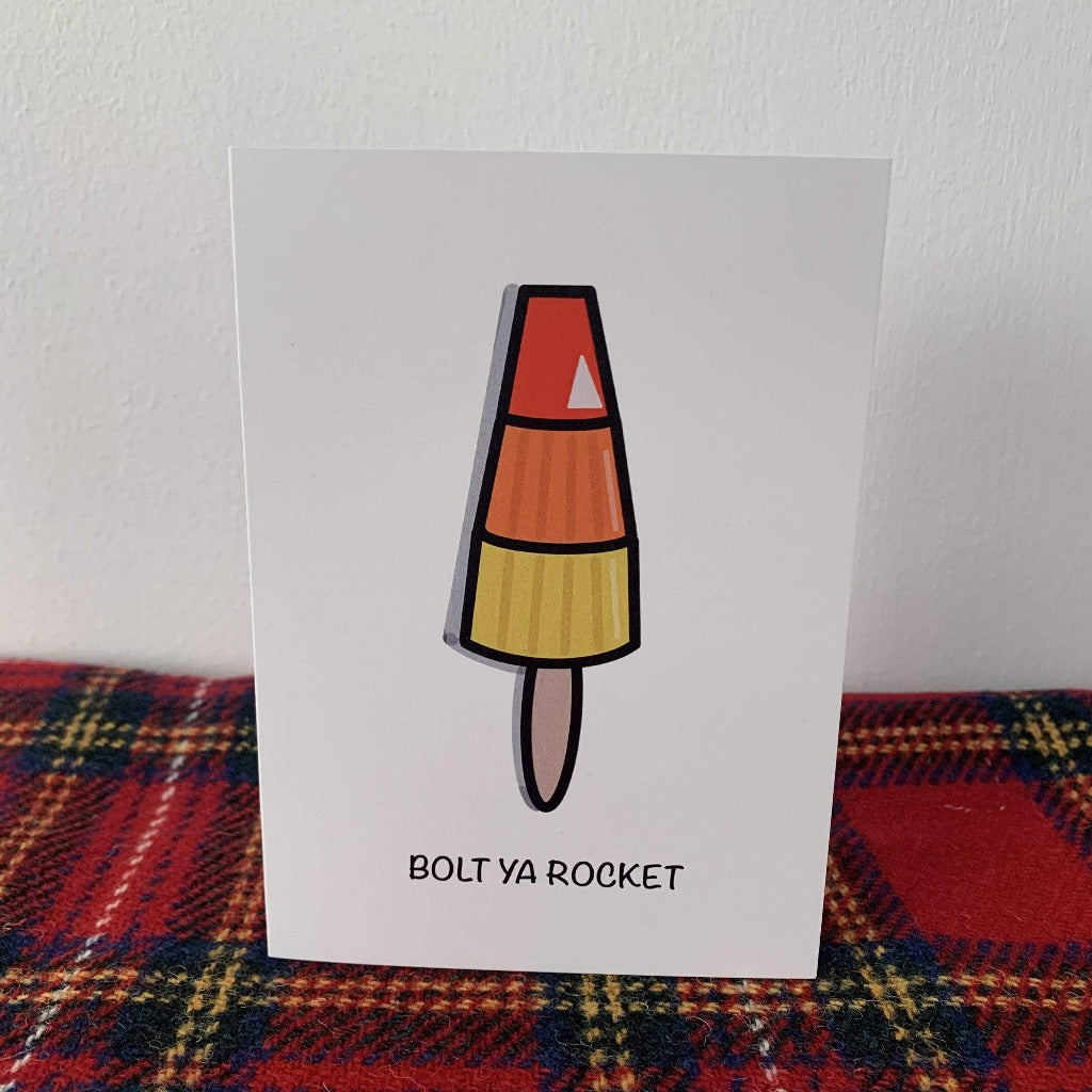 Bolt Ya Rocket Greeting Card - Erin Rose Designs Braw Wee Emporium