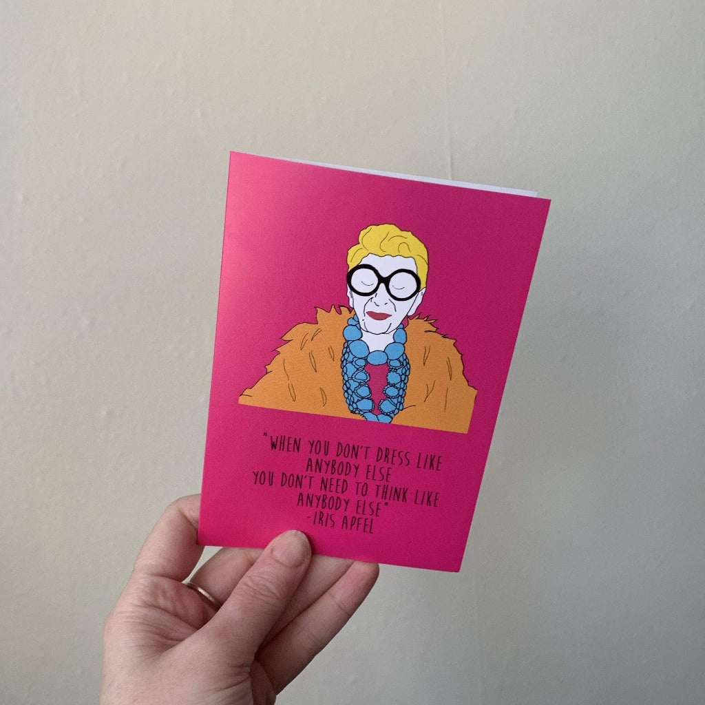 Iris Apfel Greetings Card - Braw Wee Emporium Braw Wee Emporium