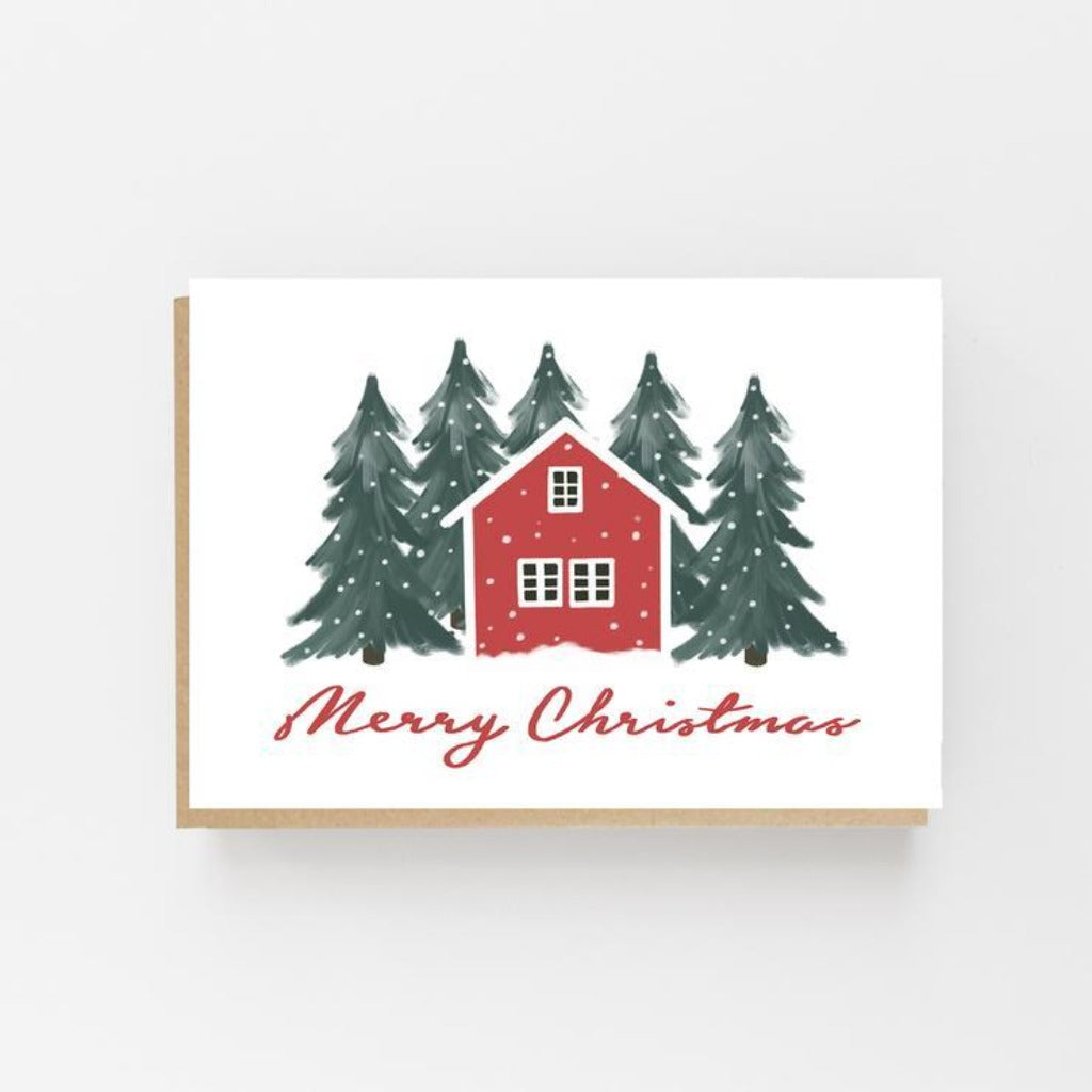 Scandinavian Red House Greeting Card - Lomond Paper Co Braw Wee Emporium
