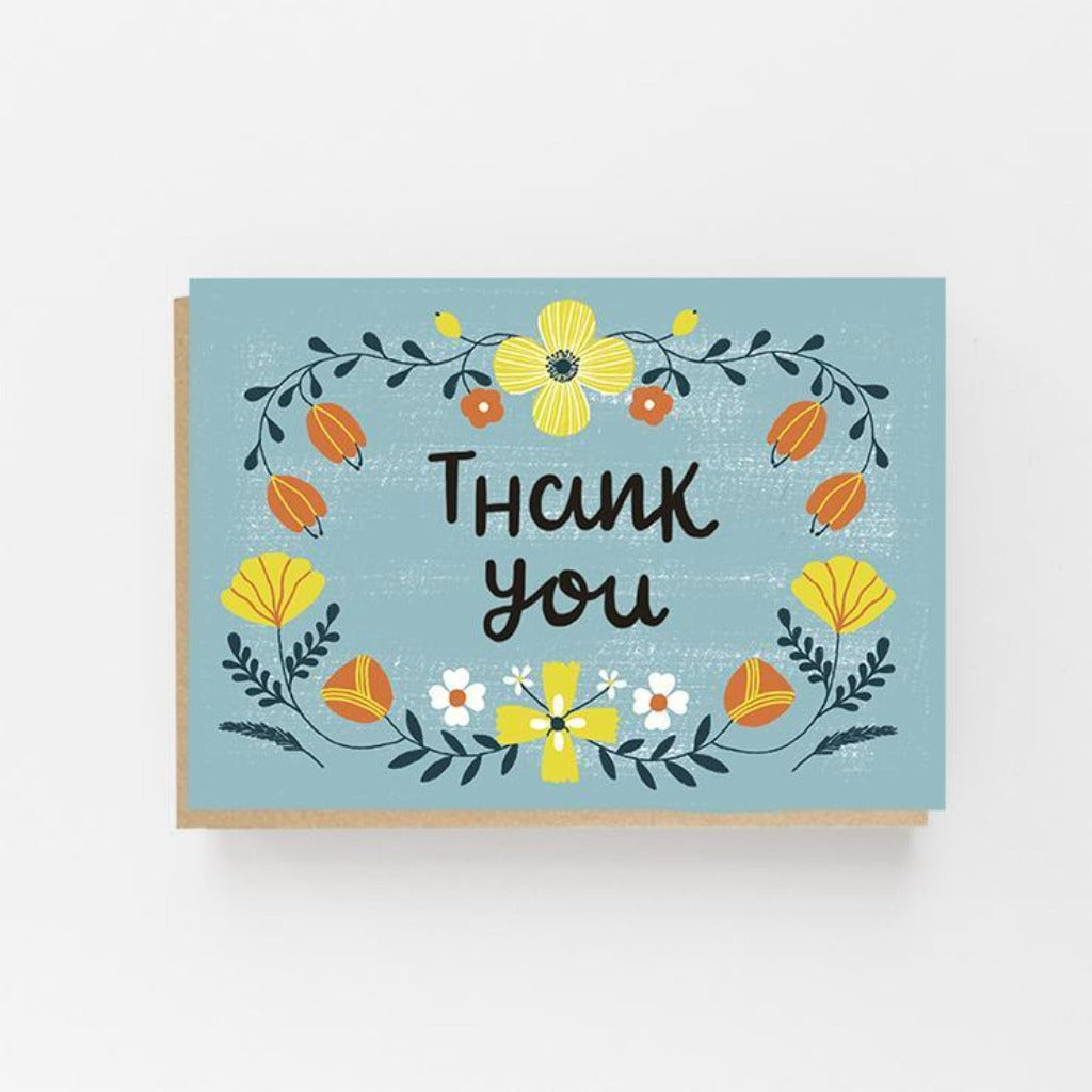 Thank You - Colourful Folk Greeting Card - Lomond Paper Co Braw Wee Emporium